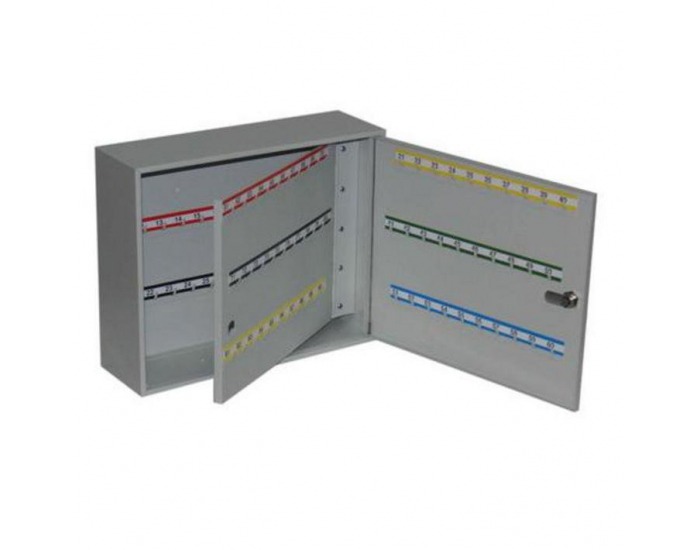 Kovová skrinka na kľúče s dvojitými dverami SK120 - svetlosivá