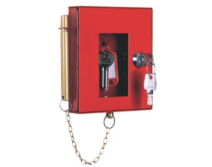 Presklená núdzová skrinka na kľúče SKE - červená