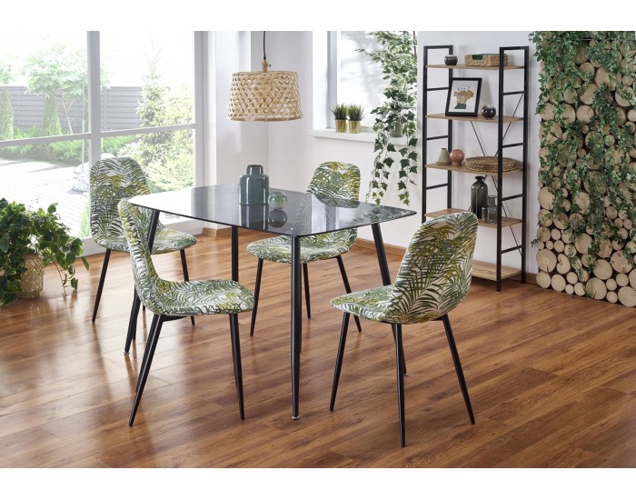 Sklenený jedálenský stôl Next - dymová / čierna