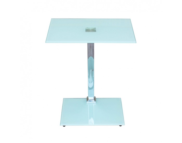 Sklenený príručný stolík Pelok - biela