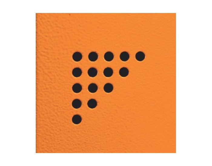 Školská šatňová skrinka s vetracími otvormi SKS 300 04 - svetlosivá / oranžová