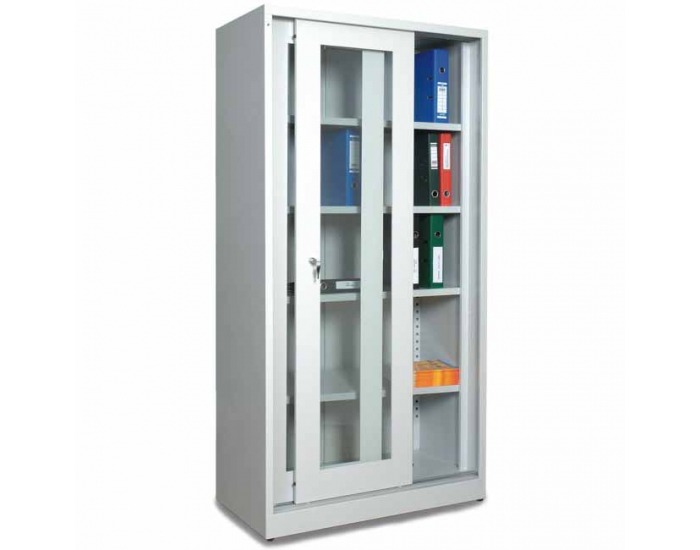 Laboratórna skriňa s posuvnými dverami SLP1000 - svetlosivá