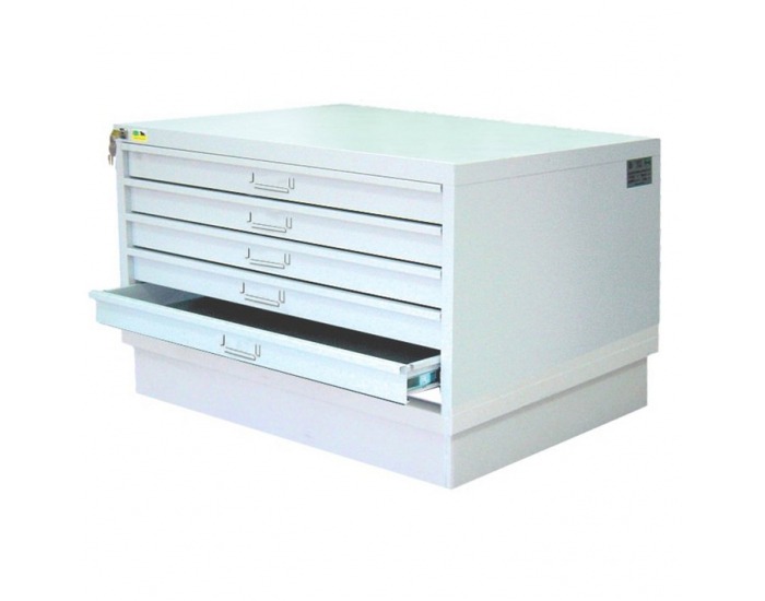 Výkresová skrinka s podstavcom SM/A0/5 - svetlosivá