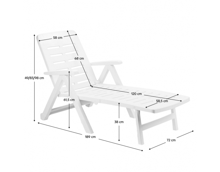 Záhradné lehátko Smerdo - biela