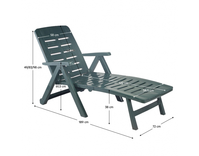 Záhradné lehátko Smerdo - zelená