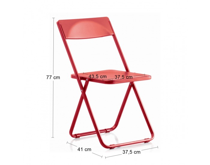 Skladacia stolička Smily - červená