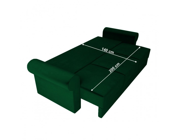 Rozkladacia pohovka s úložným priestorom Smoky - zelená / žltá