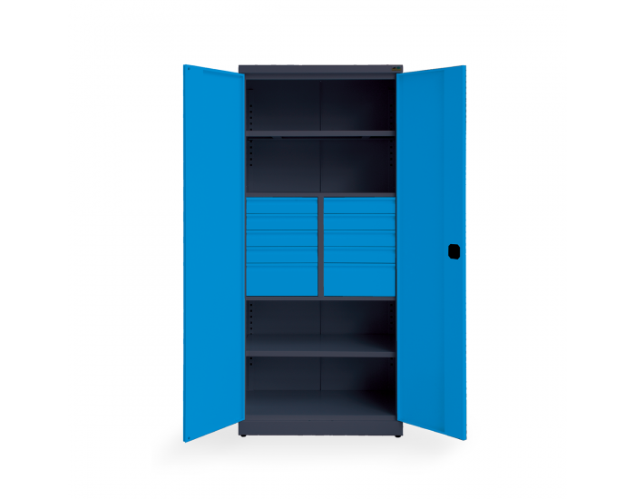 Skriňa na náradie so zámkom SN880/S1 - grafit / modrá