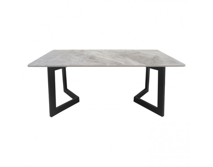 Konferenčný stolík Sofian - sivý mramor / čierna
