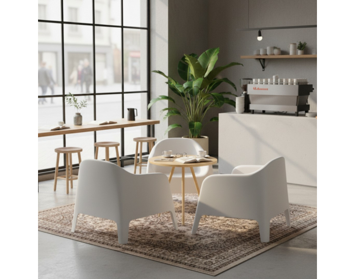 Záhradné stohovateľné kreslo Sokra New - biela