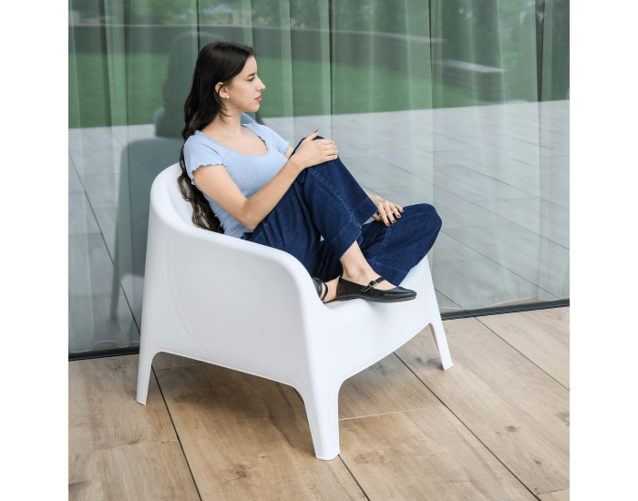 Záhradné stohovateľné kreslo Sokra New - biela