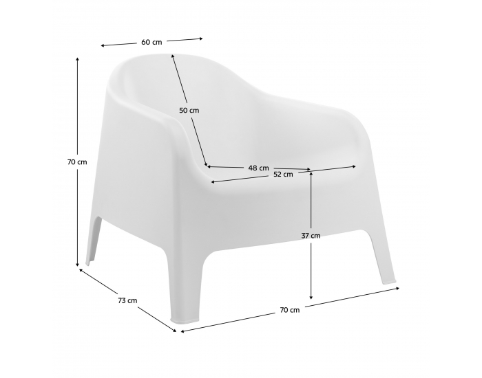 Záhradné stohovateľné kreslo Sokra New - biela