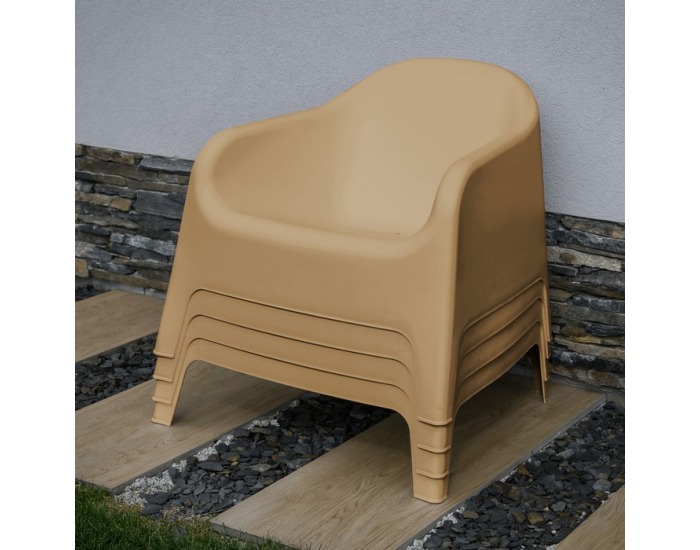 Záhradné stohovateľné kreslo Sokra New - hnedá