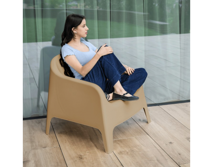 Záhradné stohovateľné kreslo Sokra New - hnedá