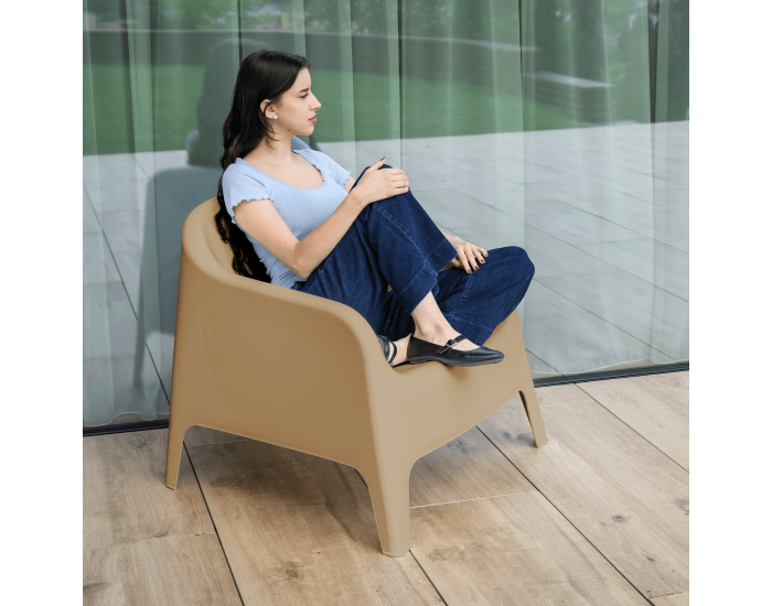 Záhradné stohovateľné kreslo Sokra New - hnedá