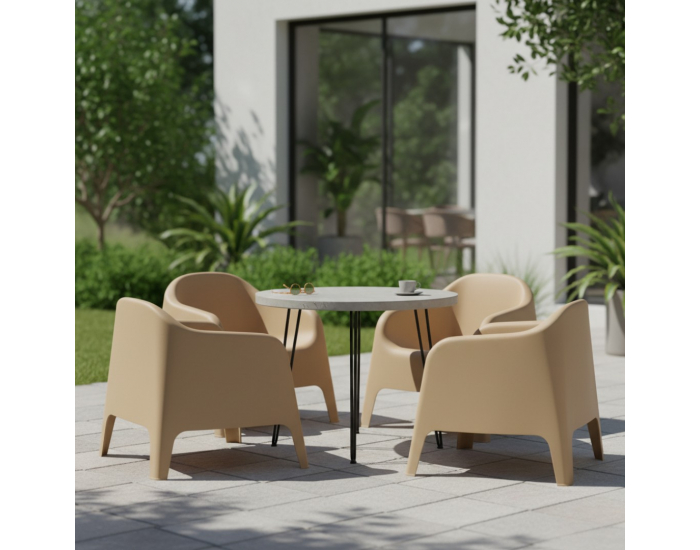 Záhradné stohovateľné kreslo Sokra New - hnedá