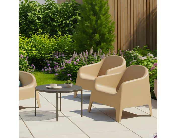 Záhradné stohovateľné kreslo Sokra New - hnedá