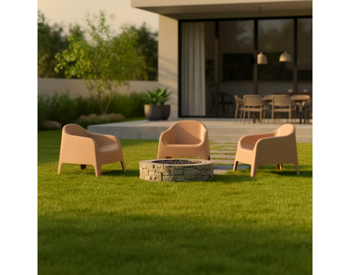 Záhradné stohovateľné kreslo Sokra New - hnedá