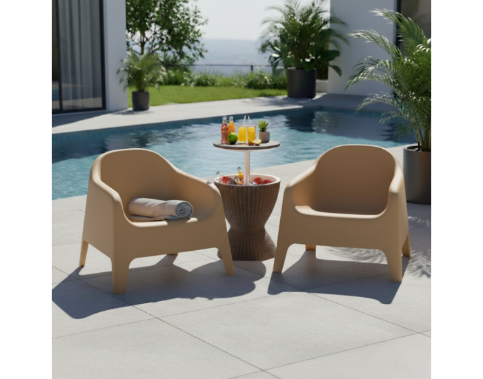 Záhradné stohovateľné kreslo Sokra New - hnedá