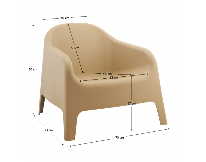 Záhradné stohovateľné kreslo Sokra New - hnedá