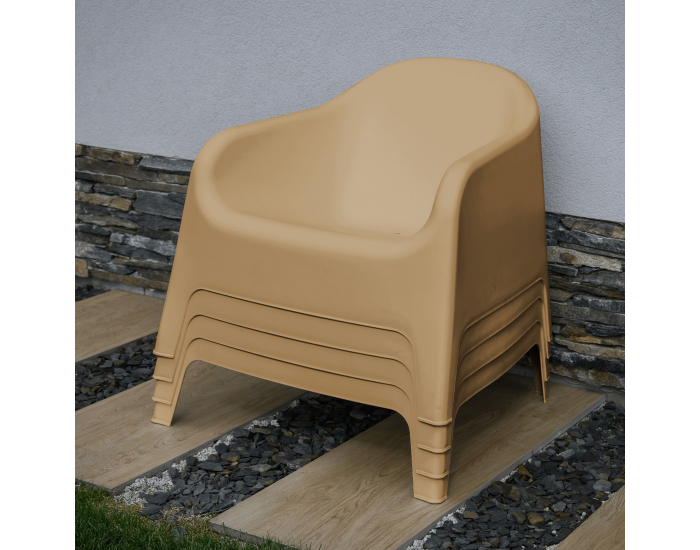 Záhradné stohovateľné kreslo Sokra New - hnedá