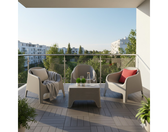 Záhradné stohovateľné kreslo Sokra New - sivá