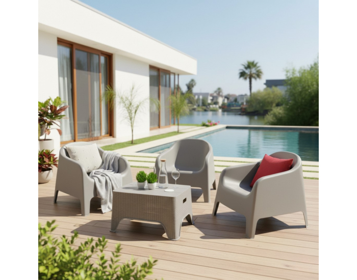 Záhradné stohovateľné kreslo Sokra New - sivá