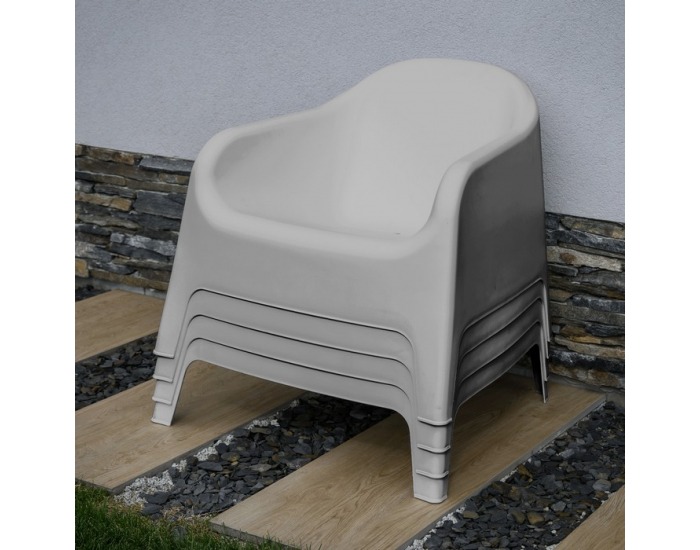 Záhradné stohovateľné kreslo Sokra New - sivá