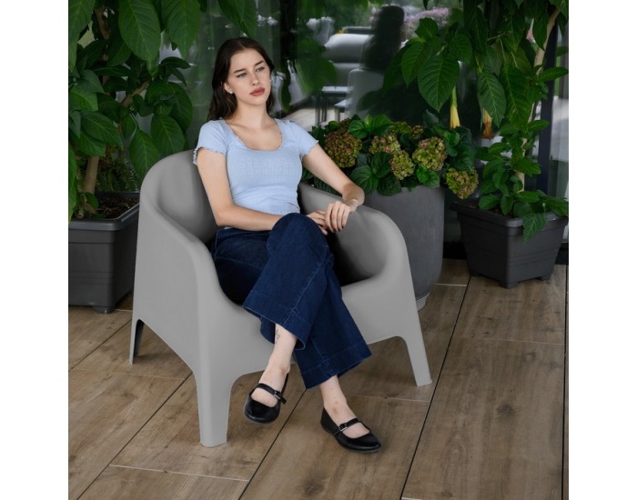 Záhradné stohovateľné kreslo Sokra New - sivá