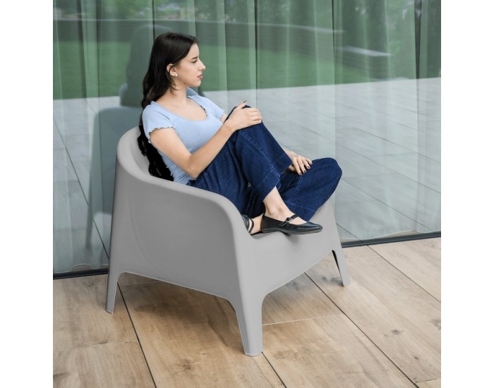 Záhradné stohovateľné kreslo Sokra New - sivá