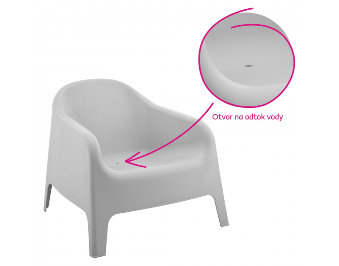 Záhradné stohovateľné kreslo Sokra New - sivá