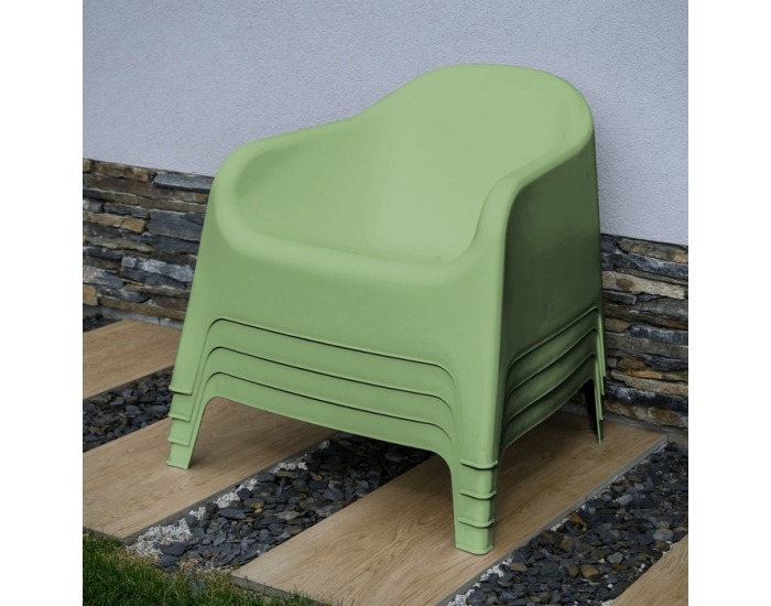 Záhradné stohovateľné kreslo Sokra New - zelená