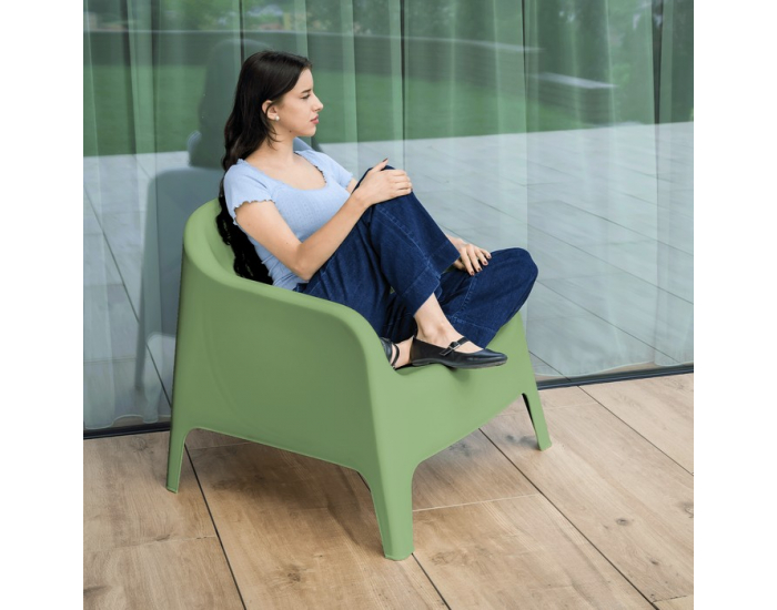 Záhradné stohovateľné kreslo Sokra New - zelená