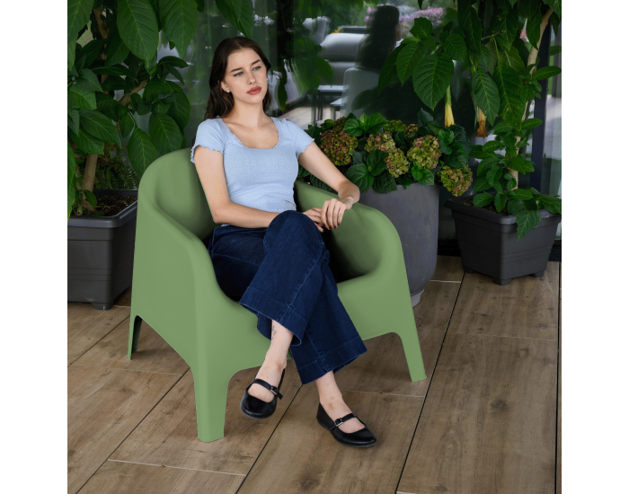 Záhradné stohovateľné kreslo Sokra New - zelená