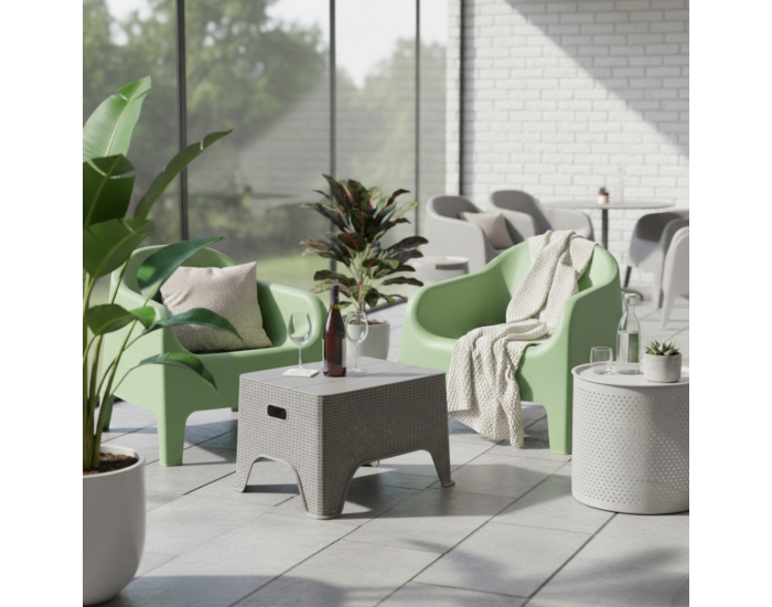 Záhradné stohovateľné kreslo Sokra New - zelená