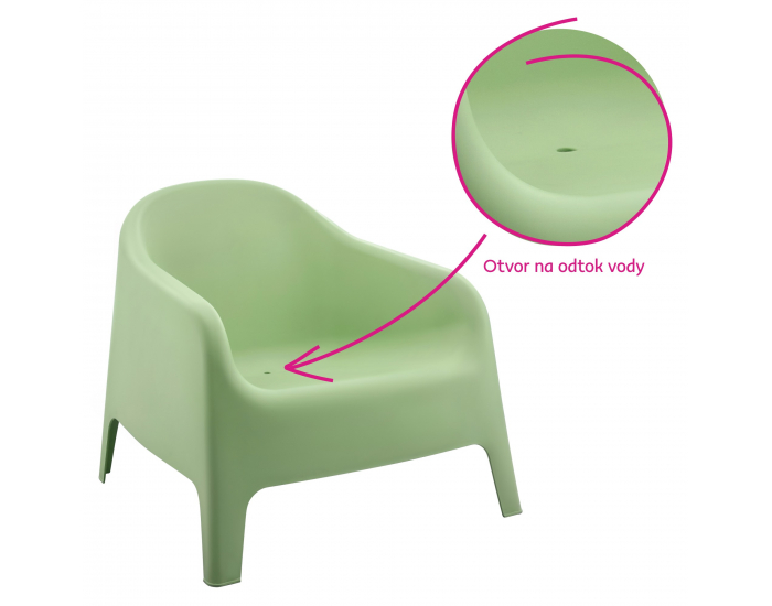 Záhradné stohovateľné kreslo Sokra New - zelená