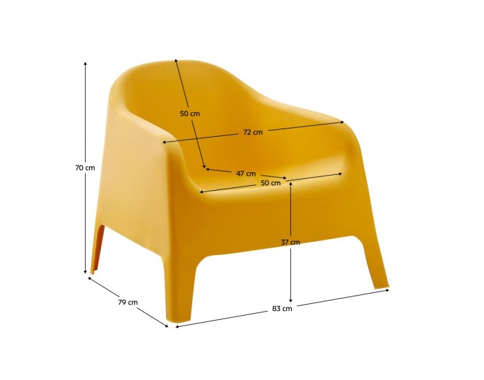 Záhradné stohovateľné kreslo Sokra - žltá
