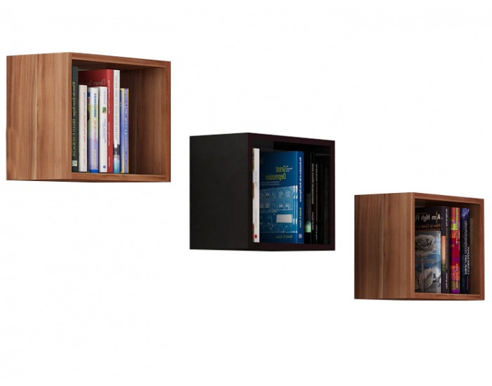 Polica (3 ks) Solar SLR-02 - slivka / čierny lesk