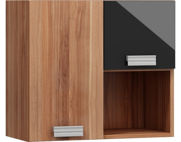 Univerzálna skrinka na stenu Solo SOL-08 L/P - slivka / čierny lesk