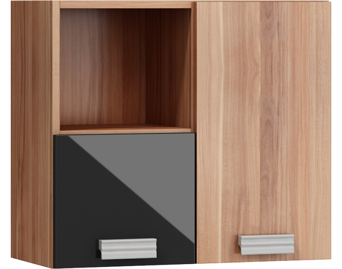 Univerzálna skrinka na stenu Solo SOL-08 L/P - slivka / čierny lesk