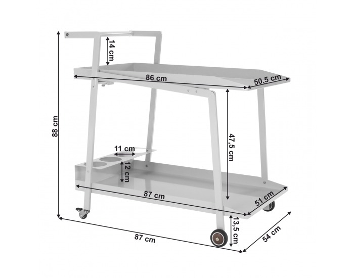 Servírovací stolík na kolieskach Sonio - sivá