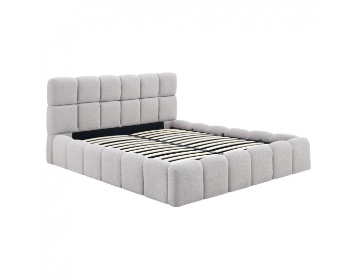 Čalúnená manželská posteľ s kovovým roštom Sorela 160x200 cm - sivá