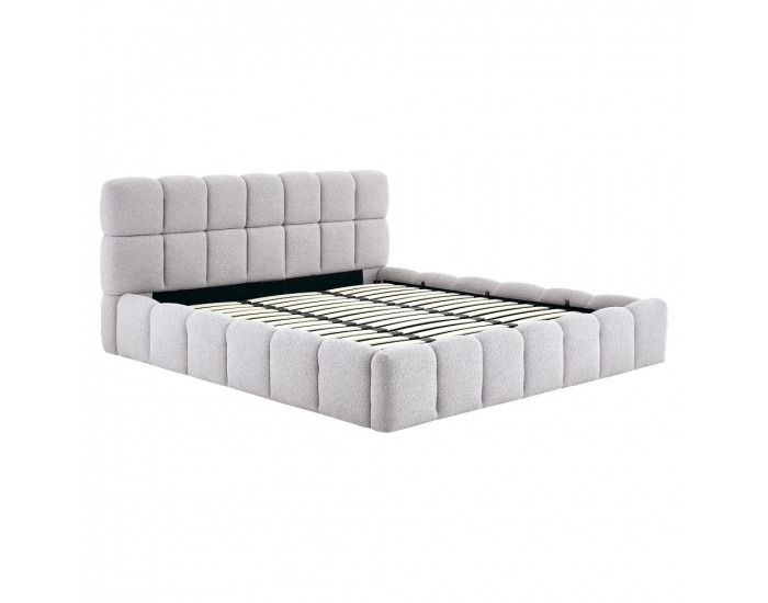 Čalúnená manželská posteľ s kovovým roštom Sorela 180x200 cm - sivá