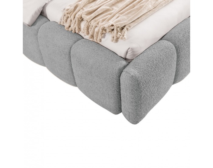 Čalúnená manželská posteľ s kovovým roštom Sorena 180x200 cm - sivá