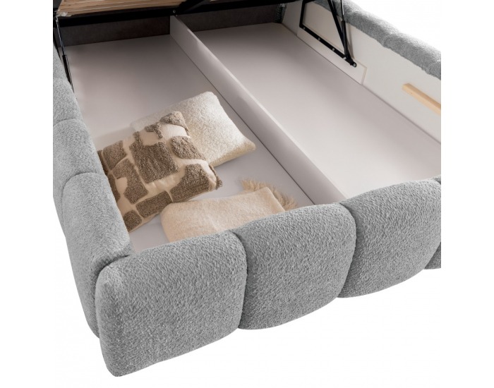 Čalúnená manželská posteľ s kovovým roštom Sorena 180x200 cm - sivá