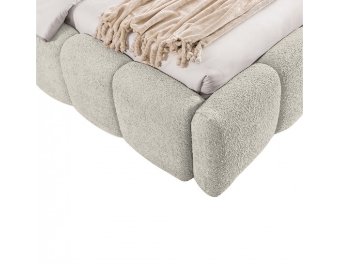 Čalúnená manželská posteľ s kovovým roštom Sorena 180x200 cm - smotanová