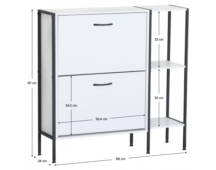 Botník (skrinka na topánky) Sovio - biela