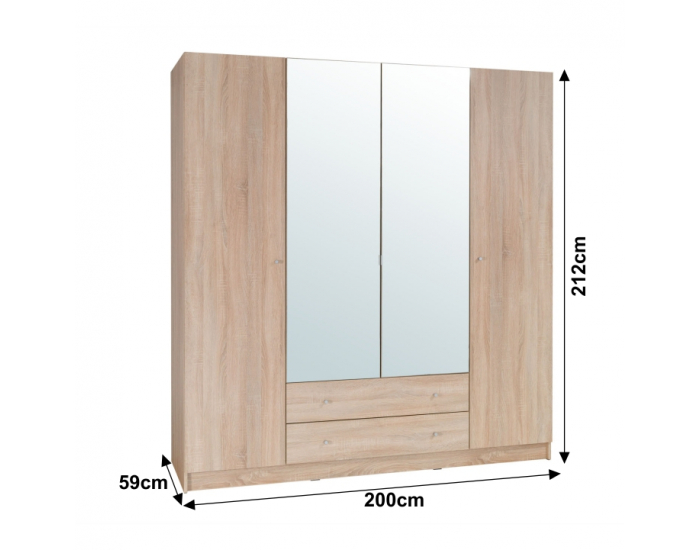 Spálňa Mexim - dub sonoma / tmavosivá