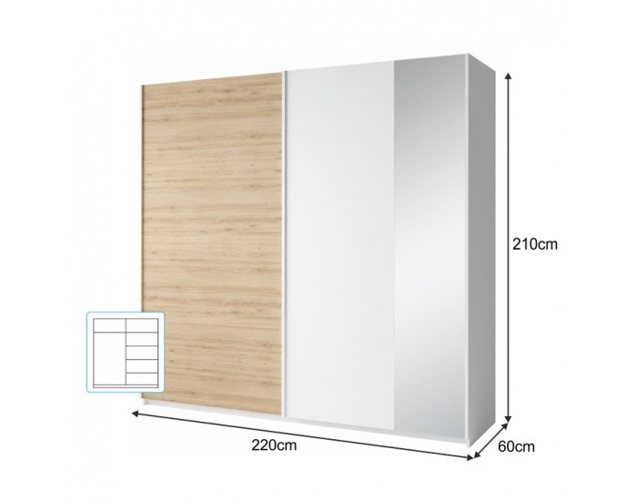 Spálňa Simpla - biela / dub divoký