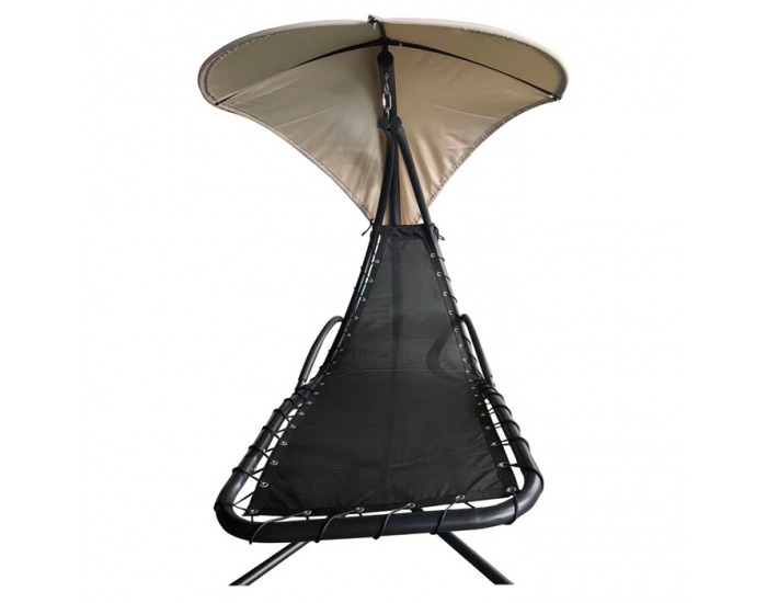 Hojdacie kreslo so strieškou Spavin 2 New - béžová / čierna